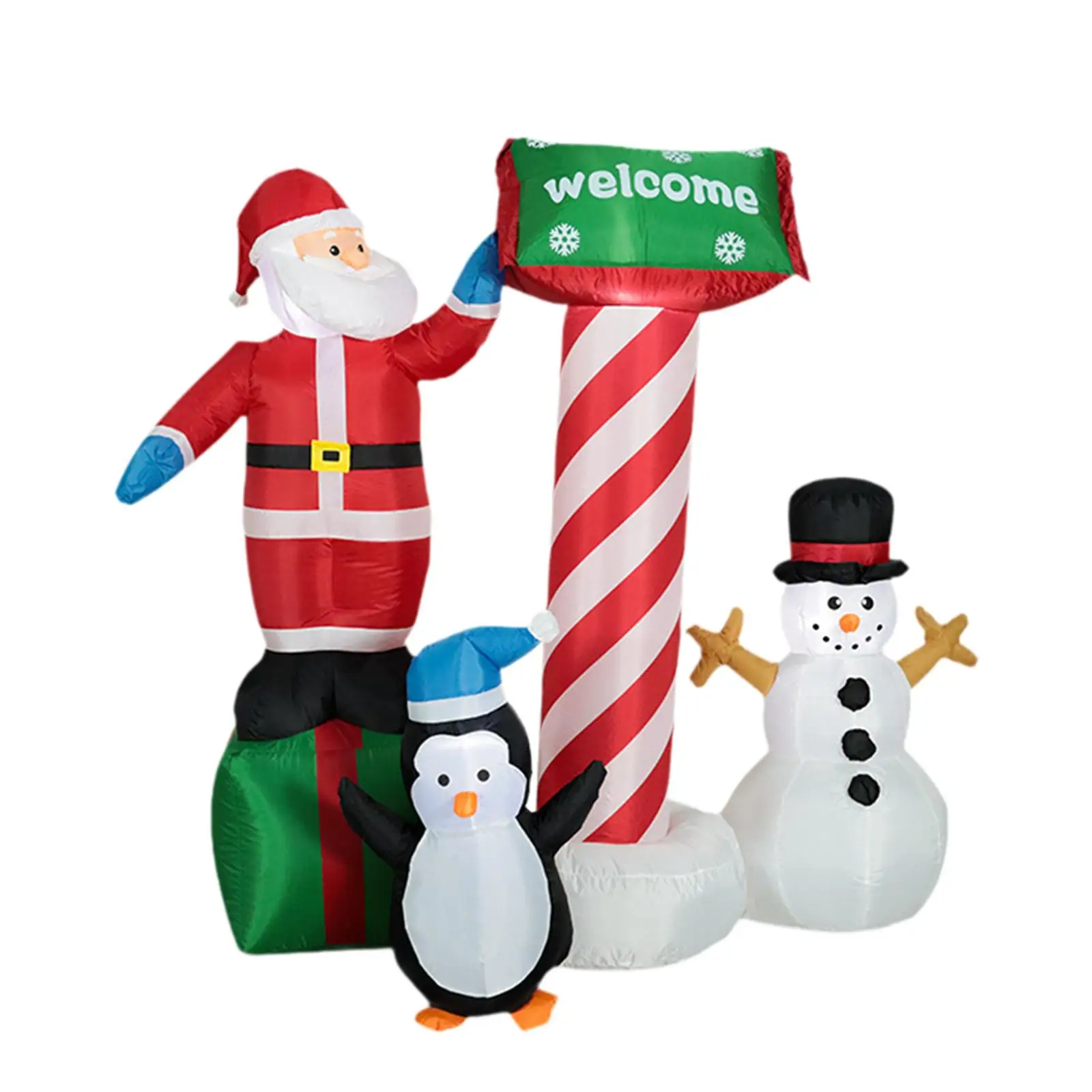 Decoración navideña inflable de Papá Noel, divertida, con LED incorporado, decoración navideña, pingüino inflable de muñeco de nieve para vacaciones, Navidad, césped