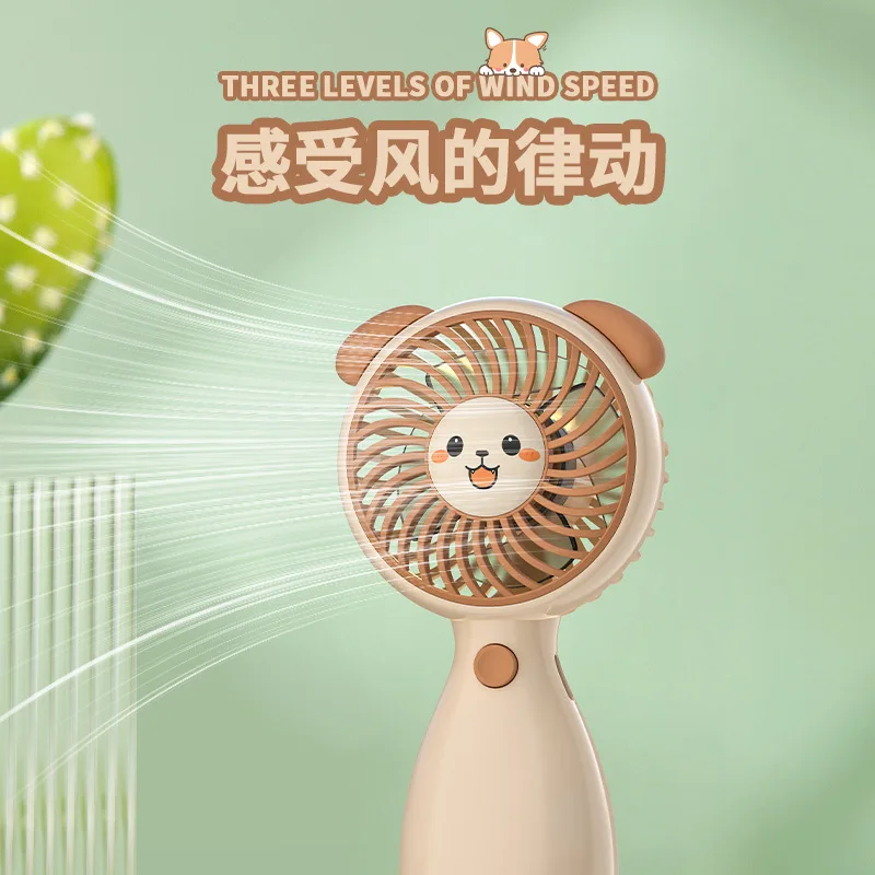 Ventiladores de carga USB para mascotas, ventilador de mano con dibujos de Panda, pequeño ventilador de bolsillo, Mini ventiladores eléctricos portátiles, productos para mascotas - imagen 3