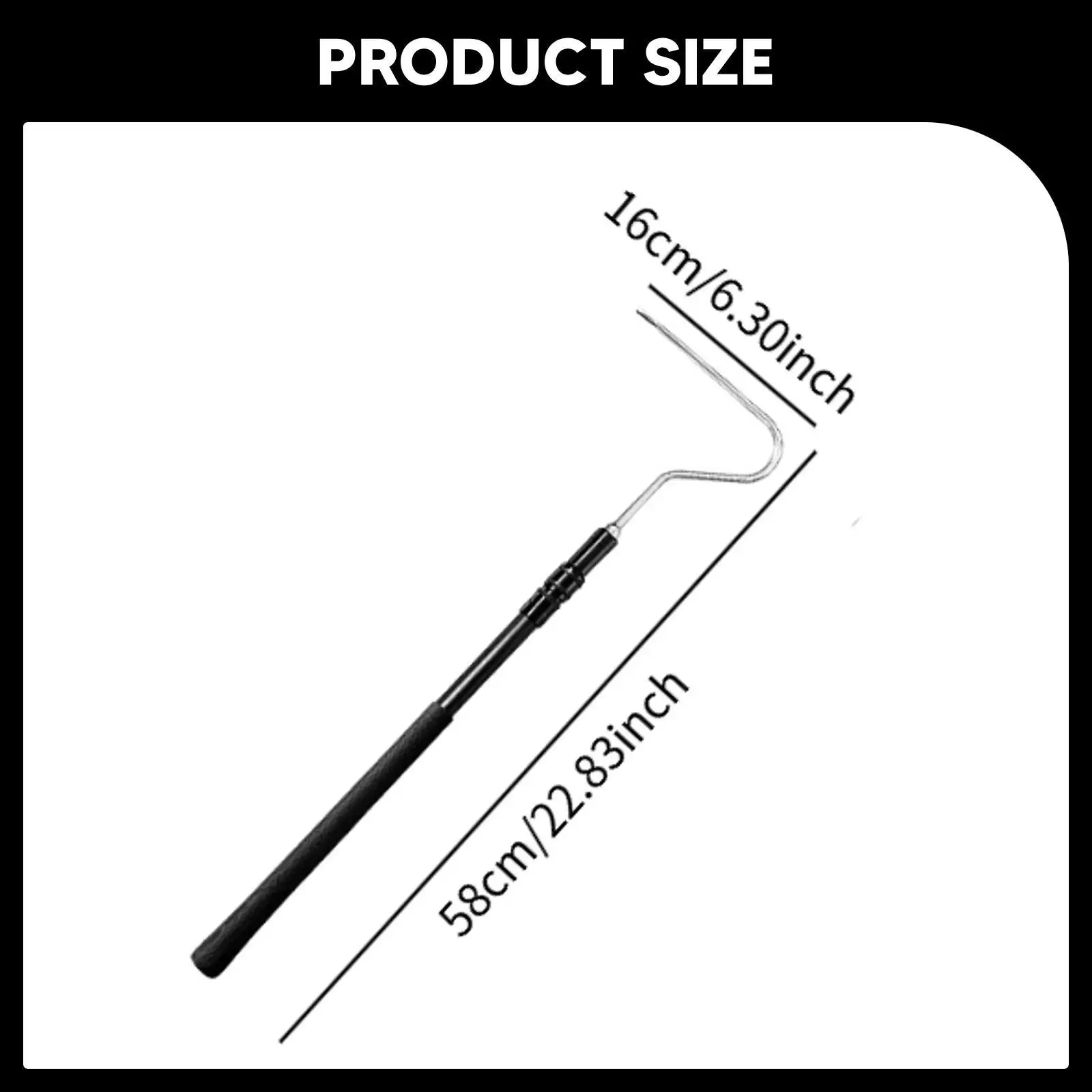 Snake Hook Handling Tool for Catching, Controlling, or Moving Extendable Professional Adjustable Reptile Hook Snake Catcher