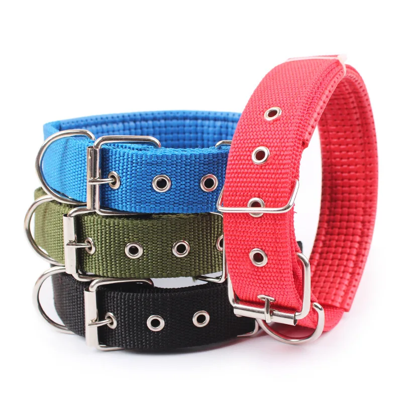 Collares de perro sólidos Collar de perro de nailon para perros pequeños, medianos y grandes Teddy Keji Pitbull Bulldog Beagle - imagen 3