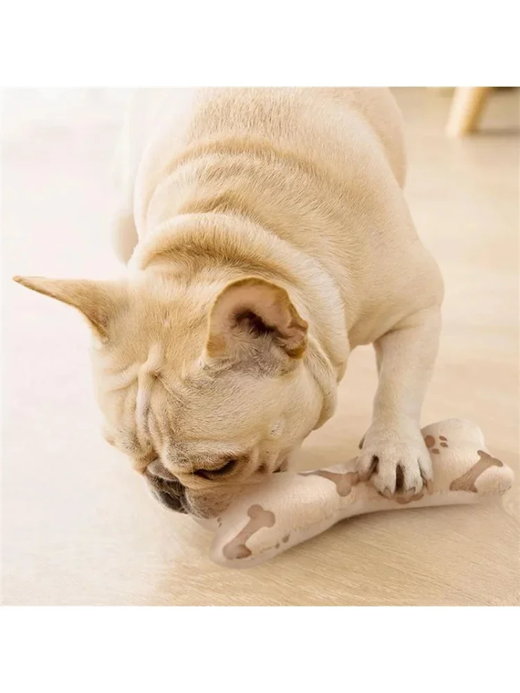 Hueso de peluche resistente a las mordeduras para perro, juguete chirriante para cachorro, sonido chirriante, juguete divertido para perros, juguetes molares para masticar, accesorios para perros - imagen 5