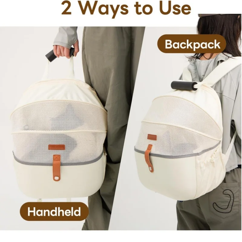 Mochila transportín cápsula transpirable espaciosa para gatos y perros