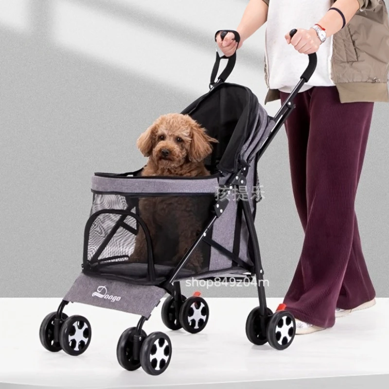 Carrito de viaje plegable para perros y gatos con ruedas - imagen 3
