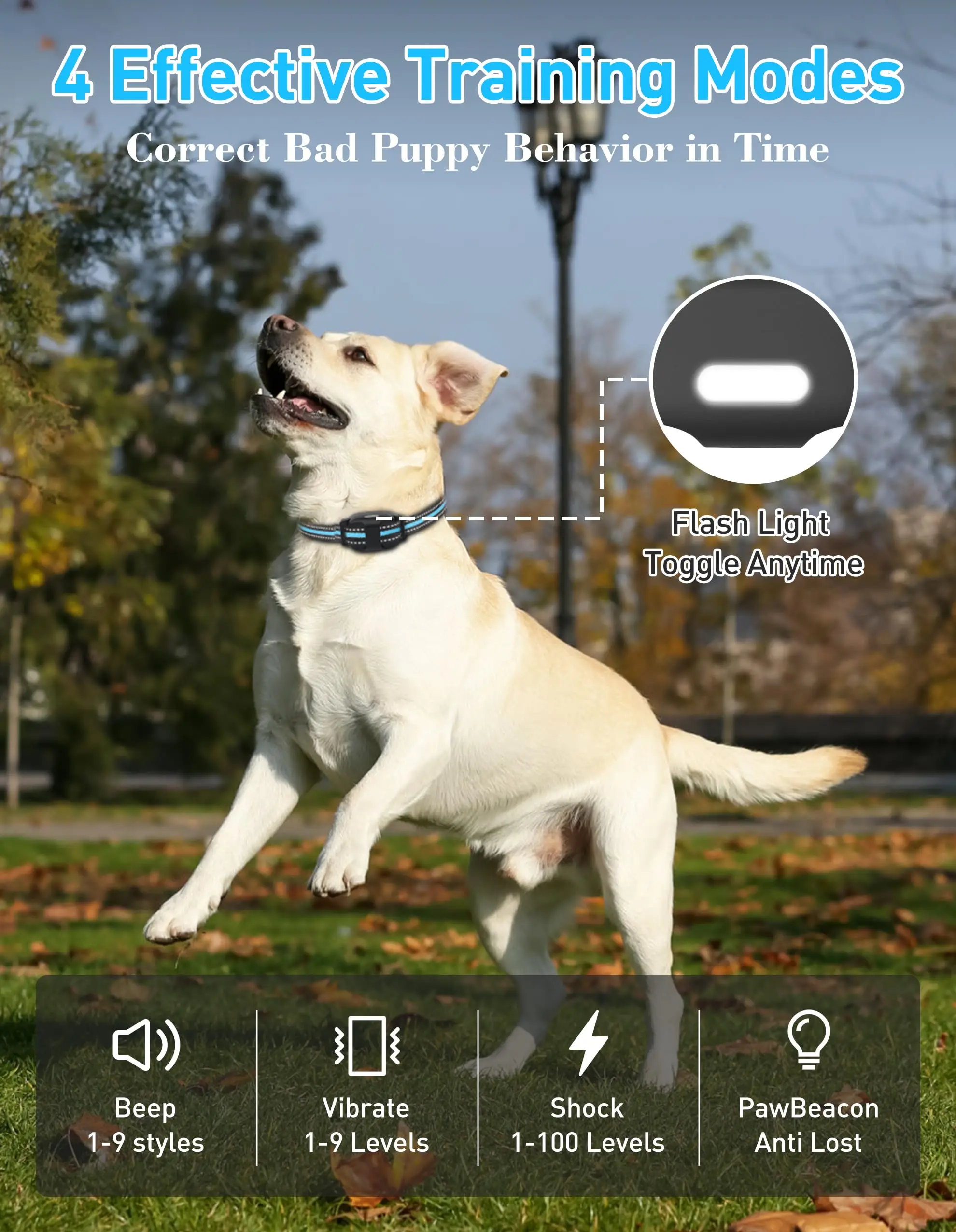 Lightest Dog Training Collar for Small Dogs & Medium, Ultra-Small Training Collar with Beep Vibration, Light for Night Walks - imagen 2