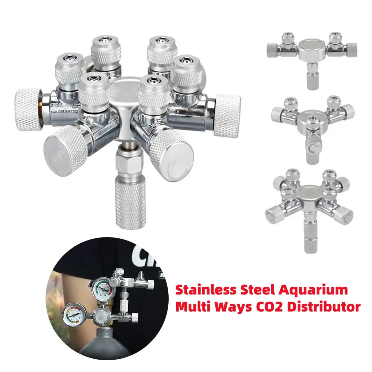 Distribuidor de CO2 con válvula de aguja de acero inoxidable - imagen 4
