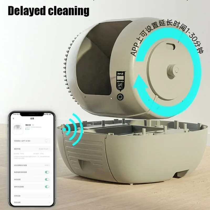 Caja de arena automática grande para gatos, autolimpieza, inteligente, cerrada, bandeja eléctrica portátil, productos para mascotas, accesorios - imagen 3