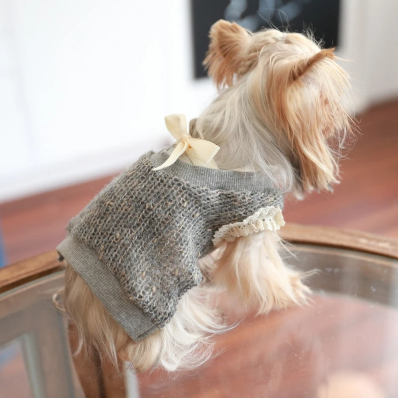 Ropa de lujo para perros, Otoño Invierno, ropa para perros pequeños, suéter para cachorros, Chihuahua, accesorios de ropa para gatos, suministros de productos - imagen 3