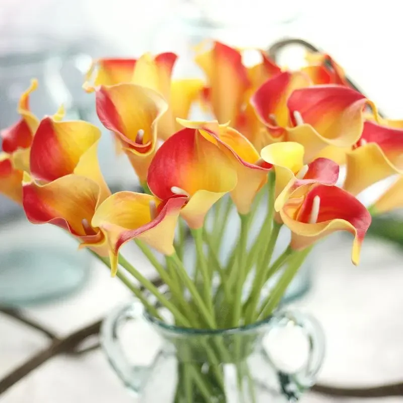 Ramos de flores de lirio de Cala de PU, decoración del hogar de otoño, plantas artificiales, flores artificiales, decoración de boda - imagen 3