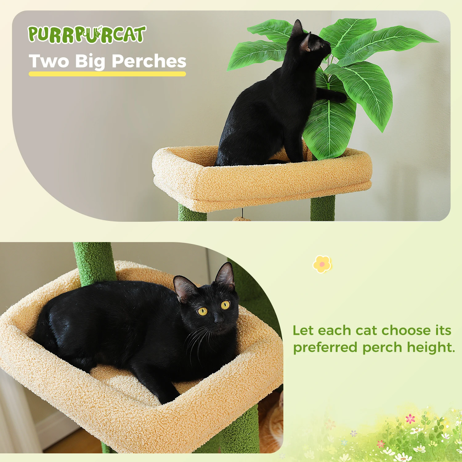 Árbol para gatos de varios niveles para interiores, torre grande para gatos con postes rascadores, Condo espacioso para gatos, perca superior suave, muebles para gatos, juguetes para gatos - imagen 2