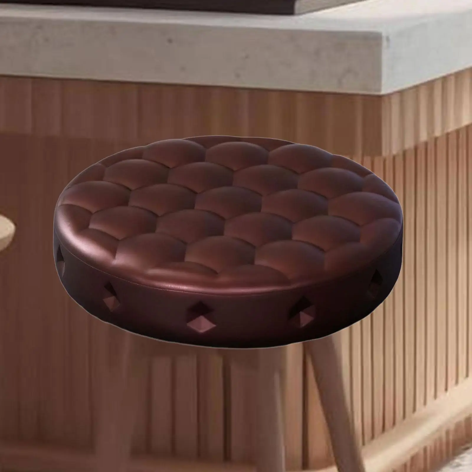 Round Seat Cushion PU Leather Seat Top Round Waterproof Chair Accessory Replacement for Salon Round Seat Cushion PU Leather Seat Top Round Waterproof Chair Accessory Replacement for Salon