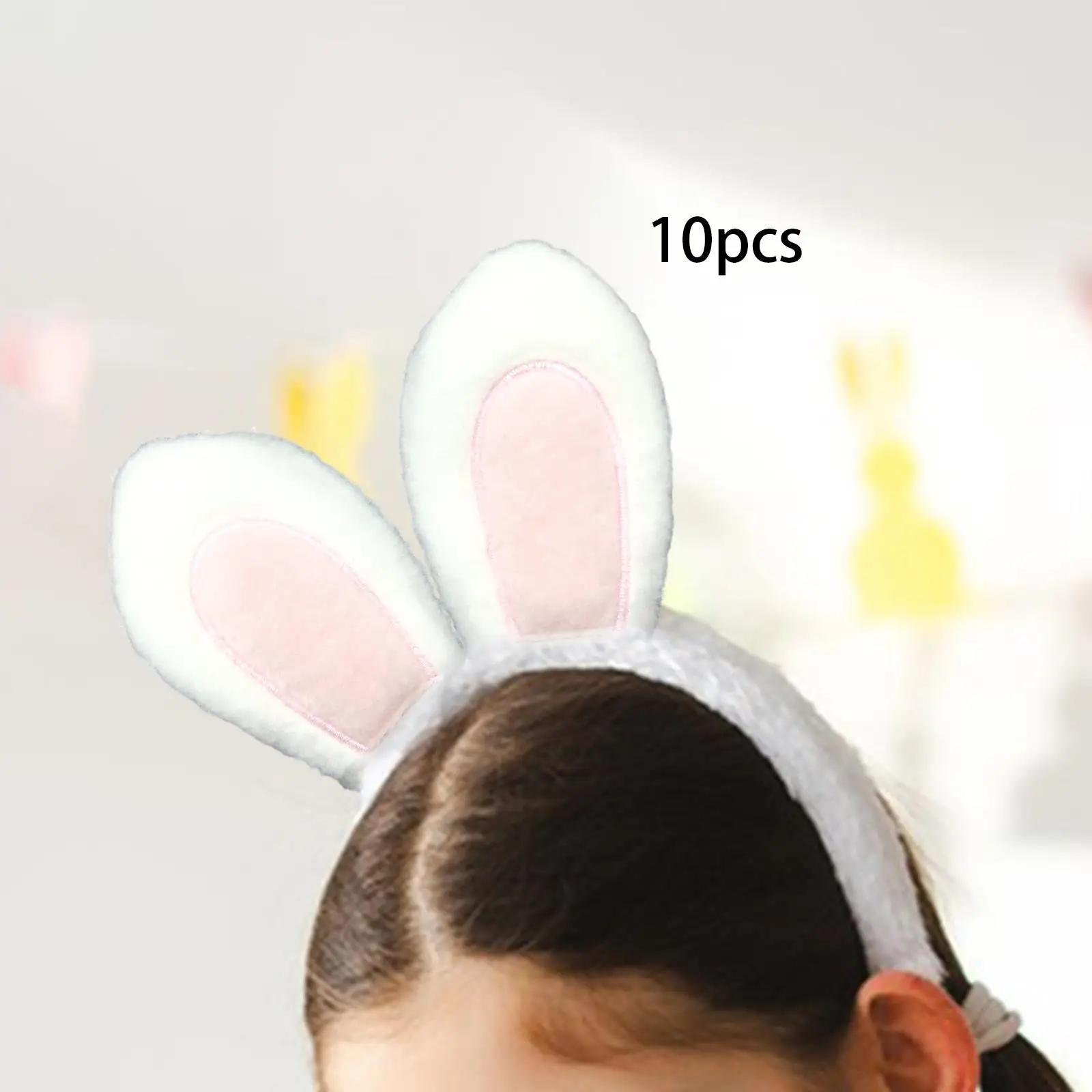 10 Pairs Bunny Ears Accessories Decor 13.5cmx8.5cm Ornaments Rabbit Ears for Hair Ties, DIY Hair Clips, Scrapbooking Party