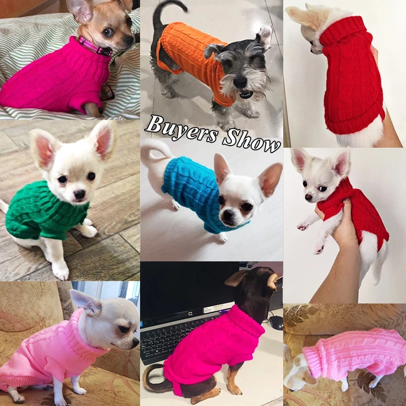 Suéteres para perros, ropa de invierno para mascotas, suéter cálido para perros pequeños, abrigo, traje para gatos, ropa, camiseta suave y lanuda para perros, chaqueta - imagen 3