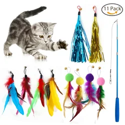Varita cazadora interactiva con pluma para gatos – 2 recambios