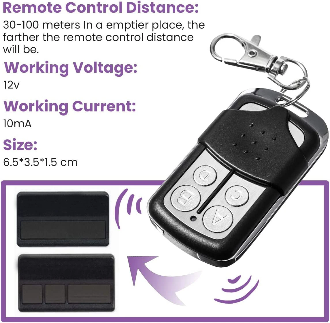 Mando remoto de garaje 315 MHz - compatible con 370LM-374LM para casa - imagen 4