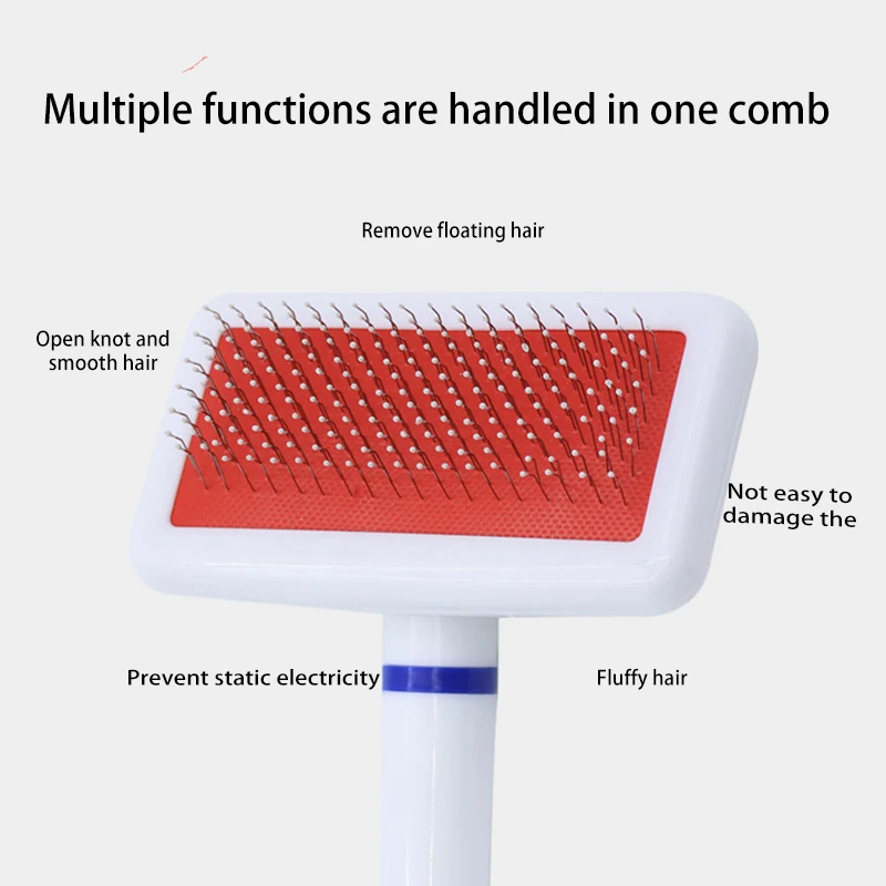 Nuevo cepillo para perros, peine de acero inoxidable para perros, peine para masaje para perros, cepillo para quitar el pelo de mascotas, herramienta de limpieza, peine para gatos, cepillo para gatos - imagen 5