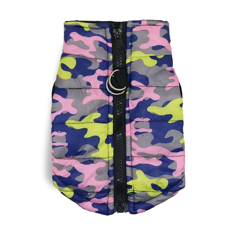 Ropa de camuflaje para perros, chaqueta acolchada de algodón para exteriores, chaleco multicolor, ropa cálida impermeable, Otoño e Invierno - imagen 3