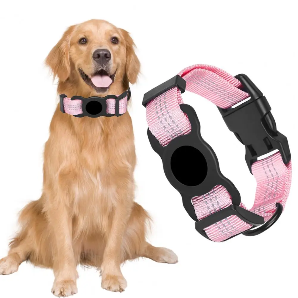 Collar reflectante para perro y gato, Collar de seguimiento con soporte AirTag, duradero, ajustable, seguro, suministro de animales para mascotas