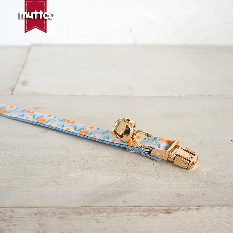 MUTTCO Venta al por menor grabado hermoso diseño de patrón de flores hecho a mano SKY SUN FLOWERS collar diseño único collar de gato 2 tamaños UCC153 - imagen 3
