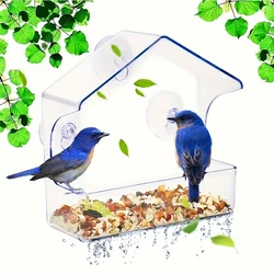 Alimentador de pájaros transparente con ventosa fuerte