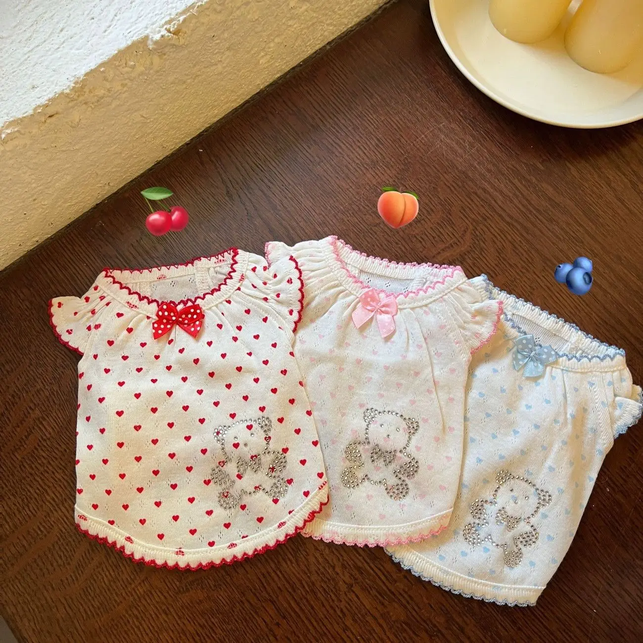 Vestido floral con lazo para cachorro pequeño – Ropa dormir suave - imagen 3
