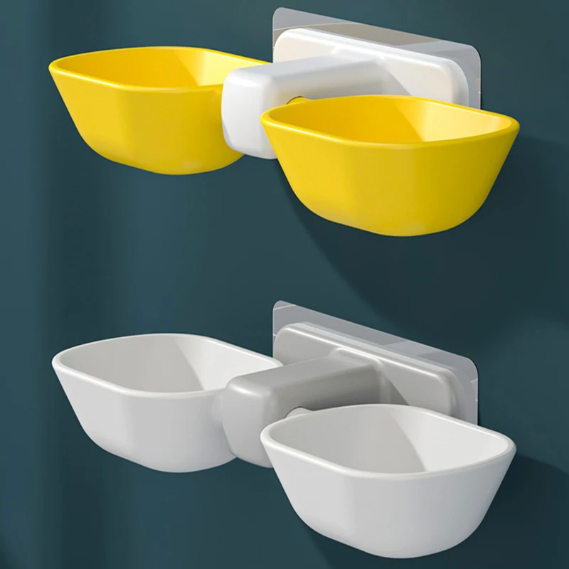 Cuenco alimentador para gatos montado en la pared, cuenco doble colgante para mascotas, para gatos, perros pequeños, altura ajustable, suministros para mascotas, 1 ud. - imagen 3