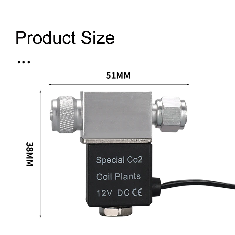 ZRDR acuario Co2 válvula solenoide regulador 110V-220V baja temperatura Co2 acuario pecera válvula magnética eléctrica UE EE. UU. DC12V - imagen 3