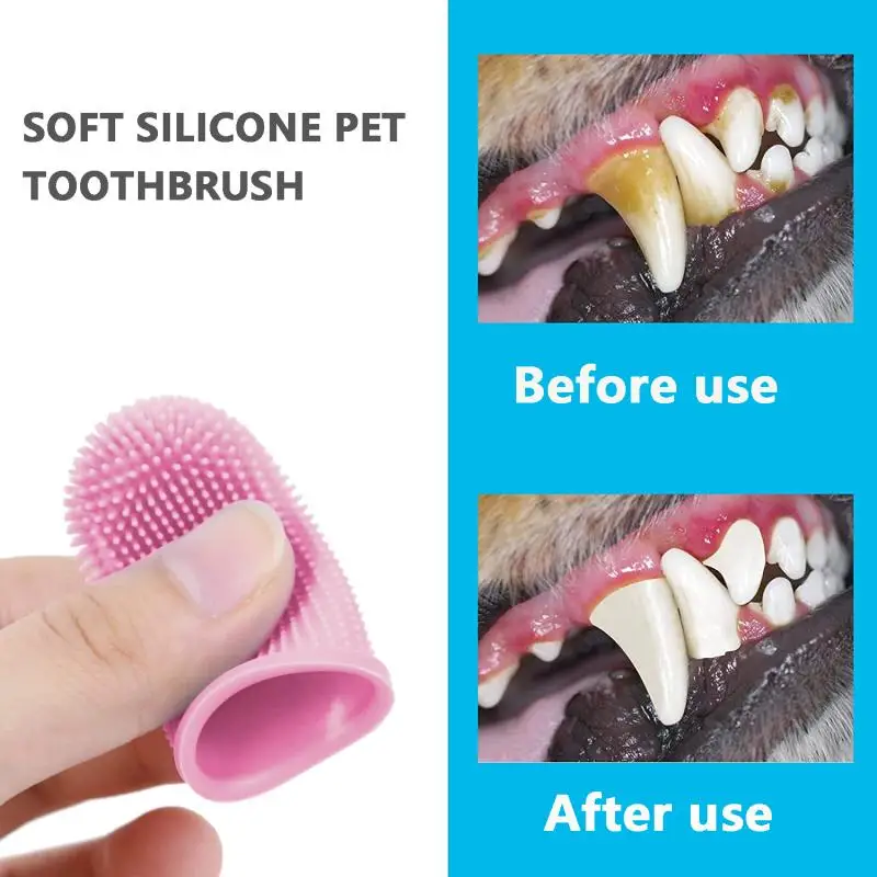 Soft Silicone Pet Dog Finger Toothbrush Pet Teeth Oral Cleaning Brush Pet Bad Breath Tartar Teeth Care Tool Dog Accessories - imagen 3