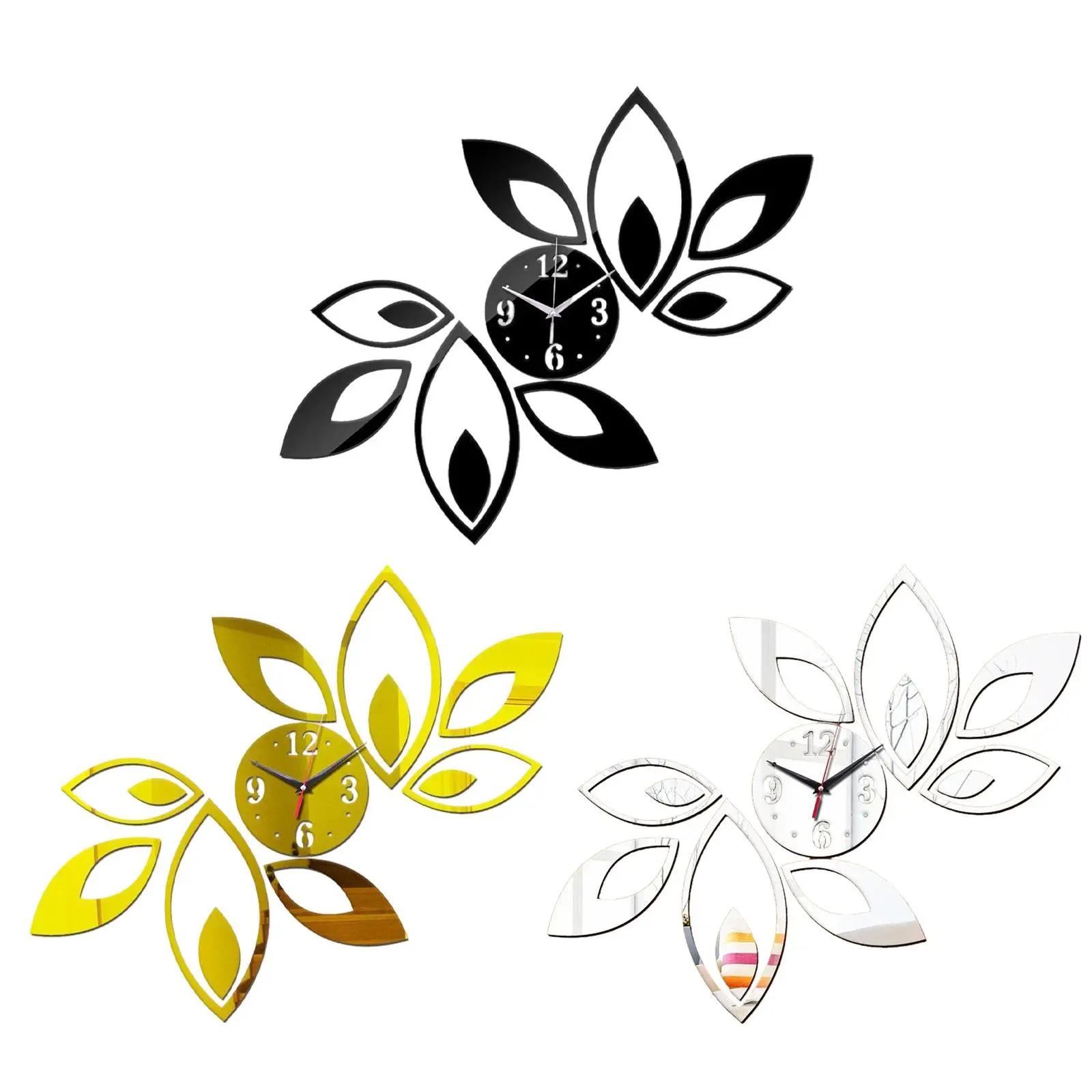 Reloj de pared con espejo acrílico, sin tictac, silencioso, preciso, arte moderno, grande para sala de estar, cafetería interior, cocina y dormitorio