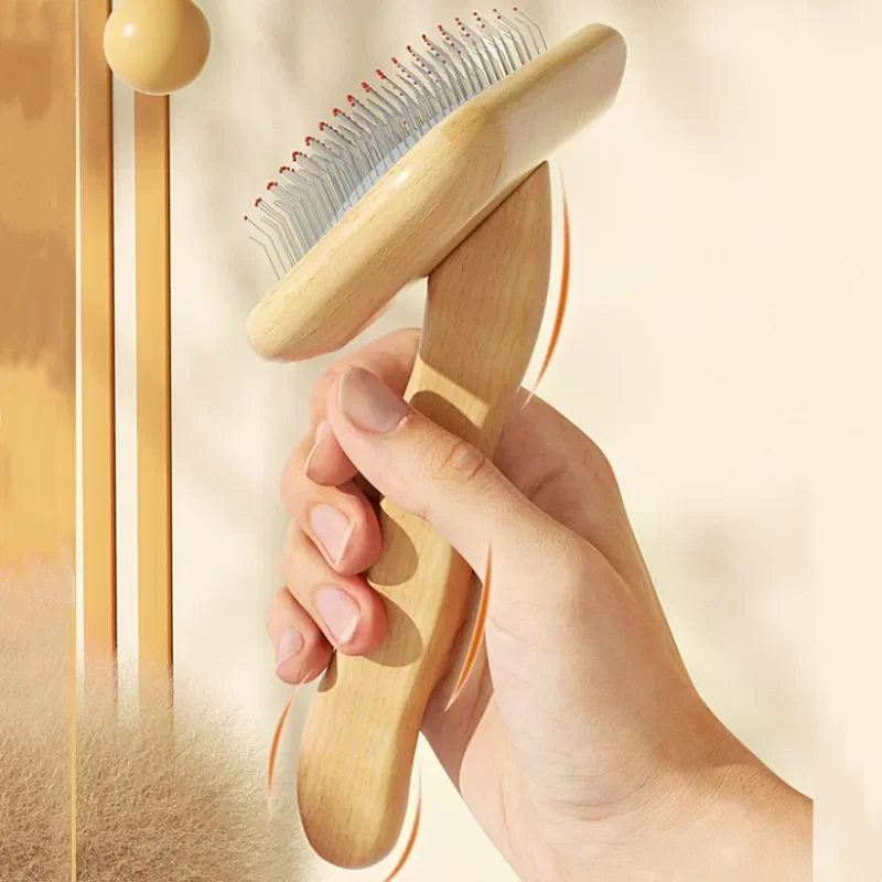 Cepillo removedor de pelo para perros, peine de madera para masaje, aseo de mascotas, eliminación de nudos, peines para gatos, accesorios para mascotas - imagen 3