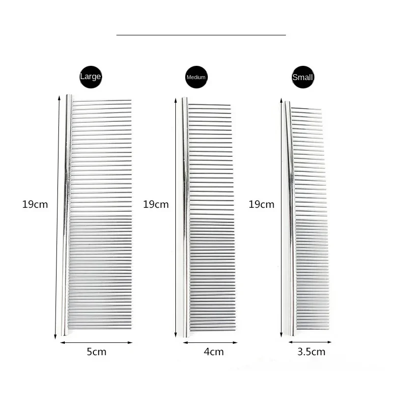 Peine de depilación de mascotas de acero inoxidable, peine de aseo para mascotas, elimina suavemente el pelo anudado suelto, suministros de belleza de limpieza para perros y gatos - imagen 4