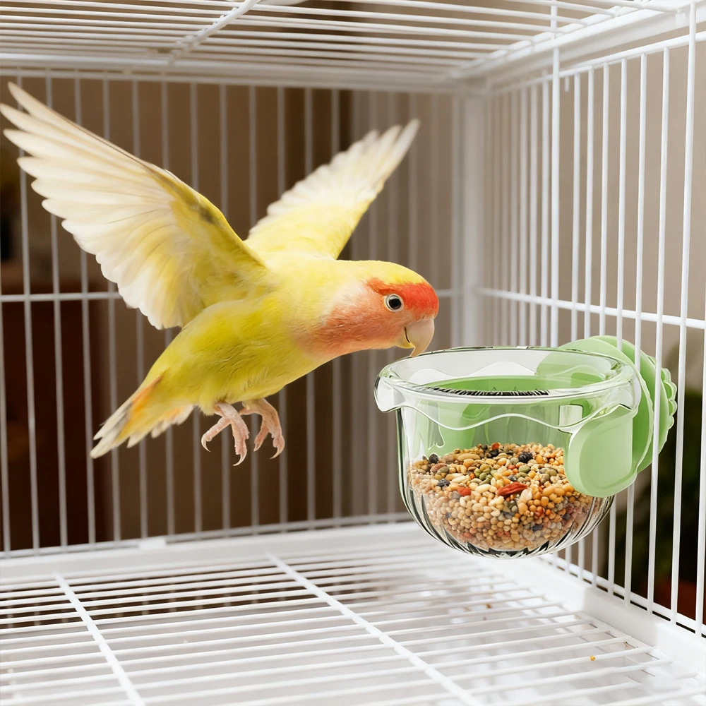 Comedero antisalpicaduras a presión para loros y periquitos - imagen 4