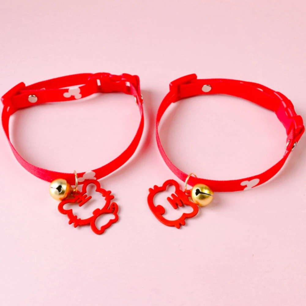 Collar festivo para gatos y perros - Rojo con campana, Año Nuevo chino - imagen 2