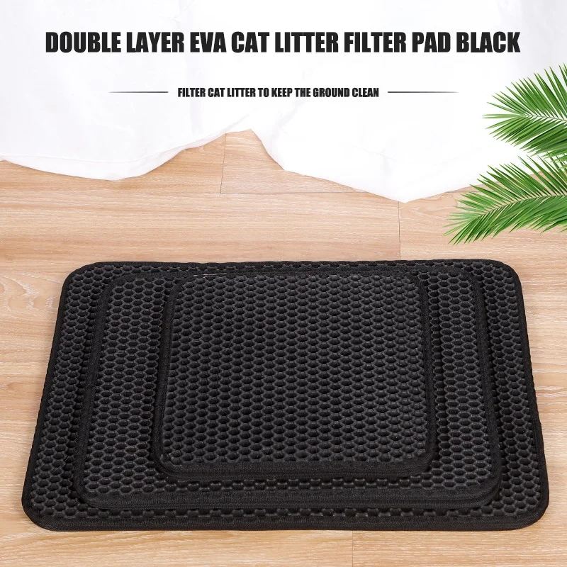 Estera de arena para gatos con regalo, caja de arena impermeable de doble capa para mascotas, estera antideslizante de arena para gatos, estera de cama lavable, productos de almohadilla limpia - imagen 4
