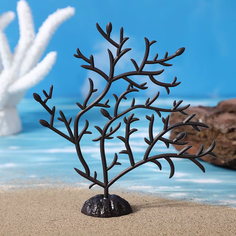 Árbol de cícada artificial negro – planta acuática para acuarios - imagen 5