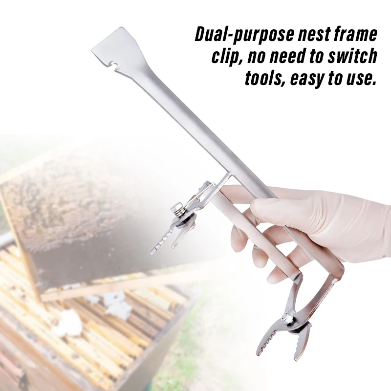 Equipo de colmena con cuchillo de doble resorte, herramientas de apicultura, raspador de colmena de acero inoxidable, pala duradera de panal - imagen 2