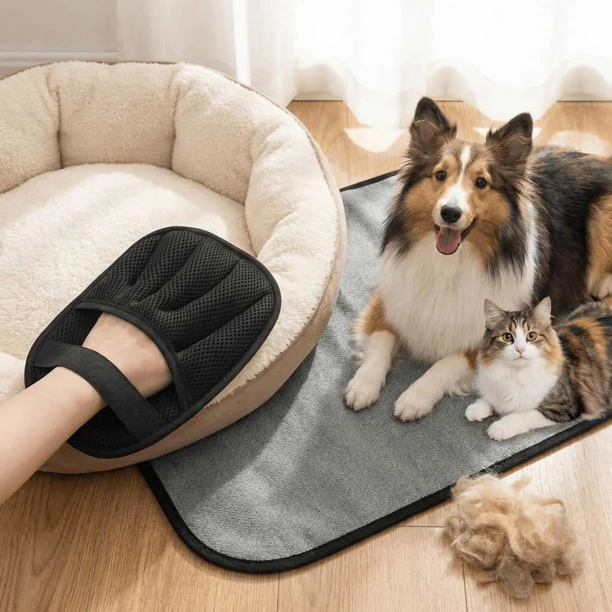 Removedor de pelusa para gatos y perros – Guante, cepillo, rodillo - imagen 5