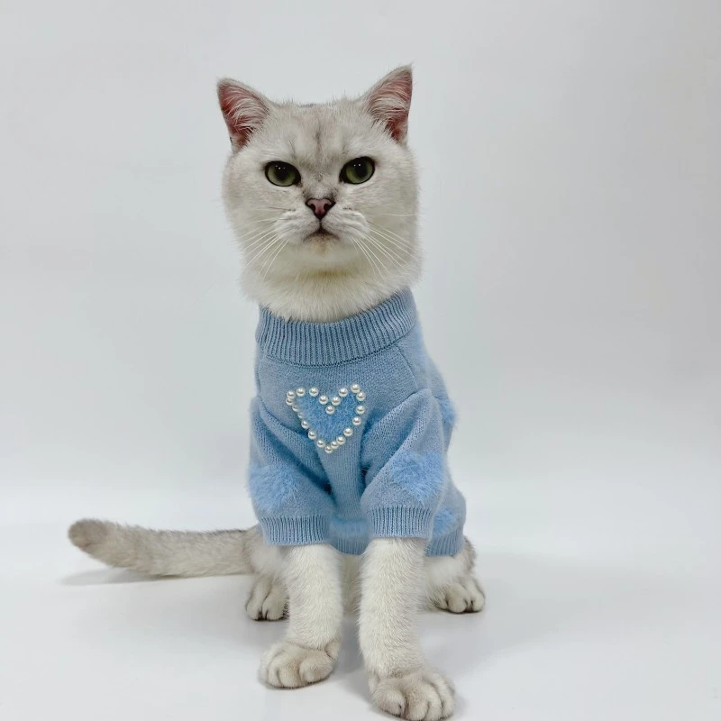 Suéter con capucha de punto para perro con diseño de oso de perlas para Schnauzer, ropa cálida para cachorros de otoño e invierno, perros pequeños y medianos ​ - imagen 4