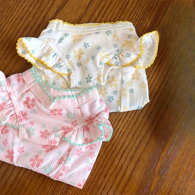 Camisa Base de manga voladora Floral de primavera para mascotas, chaleco fino para gatos, chaleco para perros pequeños, ropa para cachorros pequeños