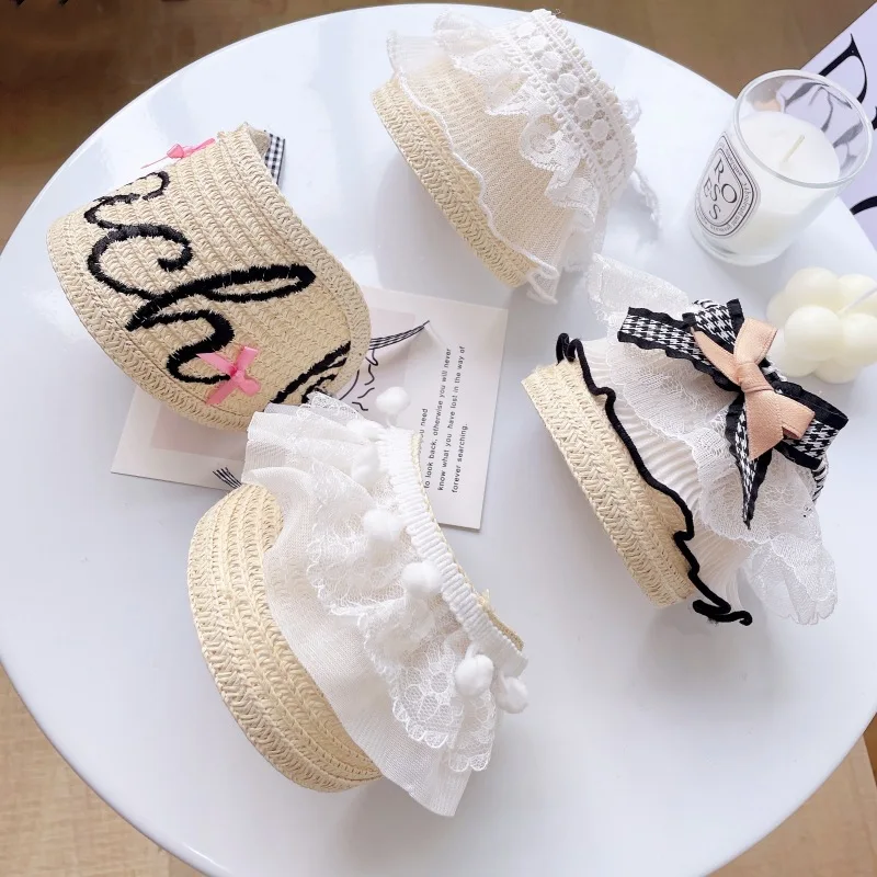 Sombrero de encaje para gato/perro de primavera para mascotas, sombrero protector solar tejido, sombrero protector solar, decoración, accesorios para fotos, cachorro para perros pequeños - imagen 2