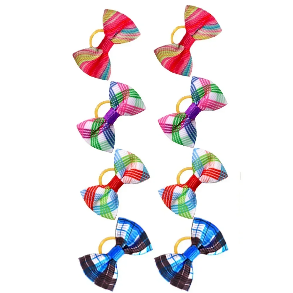 10 Uds. Lazos para el pelo de perros, mezcla de colores, bandas de goma para el pelo de perros pequeños, lazos navideños para el cuidado de gatos y perros, accesorios para sombreros para mascotas - imagen 5