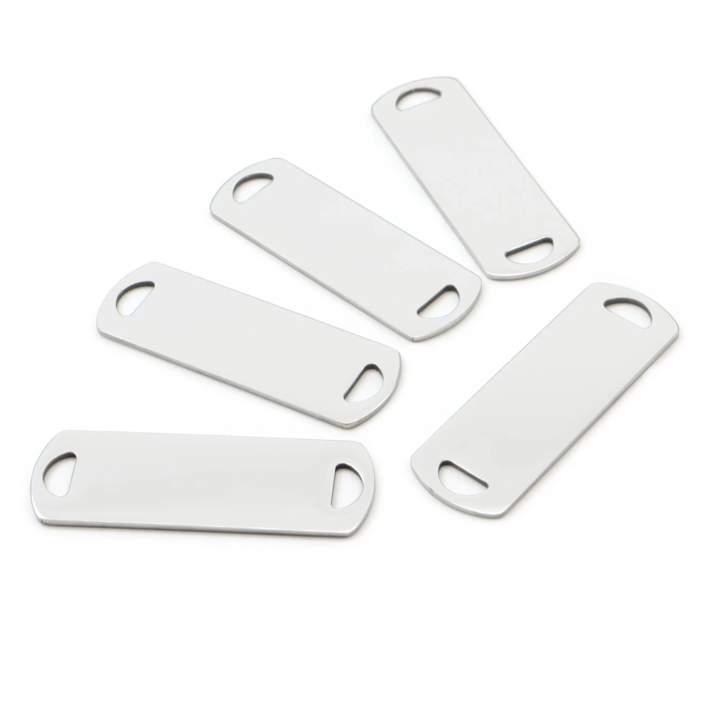 100 Uds. Colgante de Collar en blanco con espejo de acero inoxidable, etiqueta de personalidad grabada con láser, joyería de identidad para perro, decoración de moda - imagen 3