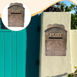 Buzón de hierro para montaje en pared, buzón de correo decorativo Vintage para exteriores, buzón de gran capacidad para entrada de casa y jardín