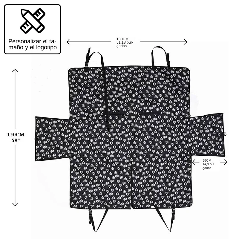 Portadores Del Perro Huella PERRERA CARAMELO Impermeable Trasero Hacia Atrás la Cubierta de Asiento de Coche Perro Esteras Hamaca Protector Con Cinturón de Seguridad D1010 - imagen 4