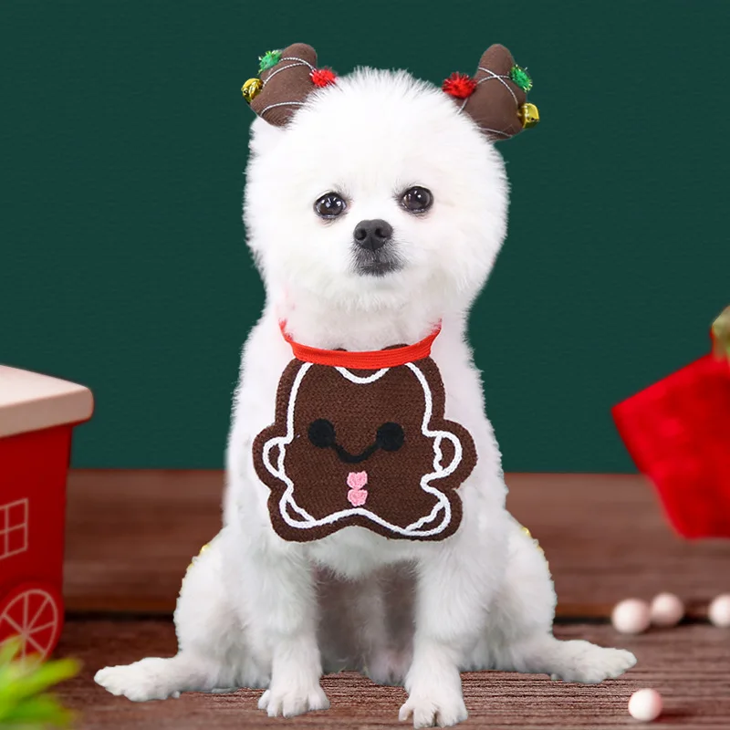 Lindo mascota gato Saliva toalla perro Navidad Año nuevo vacaciones bufanda ropa Garfield Shiba Inu suministros productos para mascotas - imagen 4