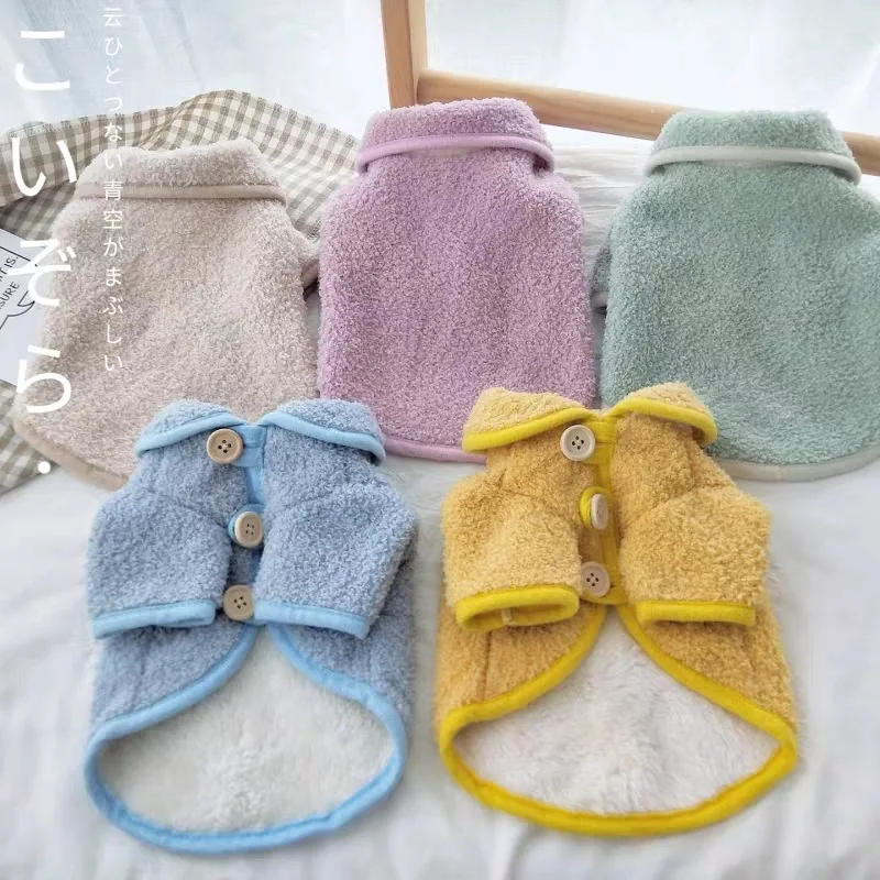 Ropa de invierno de lana para perros, ropa de manga larga de felpa, abrigo cálido, chaqueta para perros pequeños, Chihuahua, Yorkie, disfraces para cachorros, trajes XXL