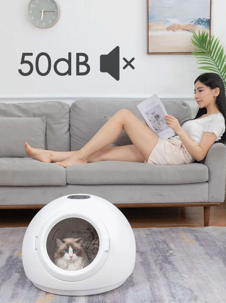 Caja de secado inteligente redonda para mascotas, secado doméstico para gatos y mascotas, ducha totalmente automática para perros, secador de pelo, desinfección multifuncional - imagen 5