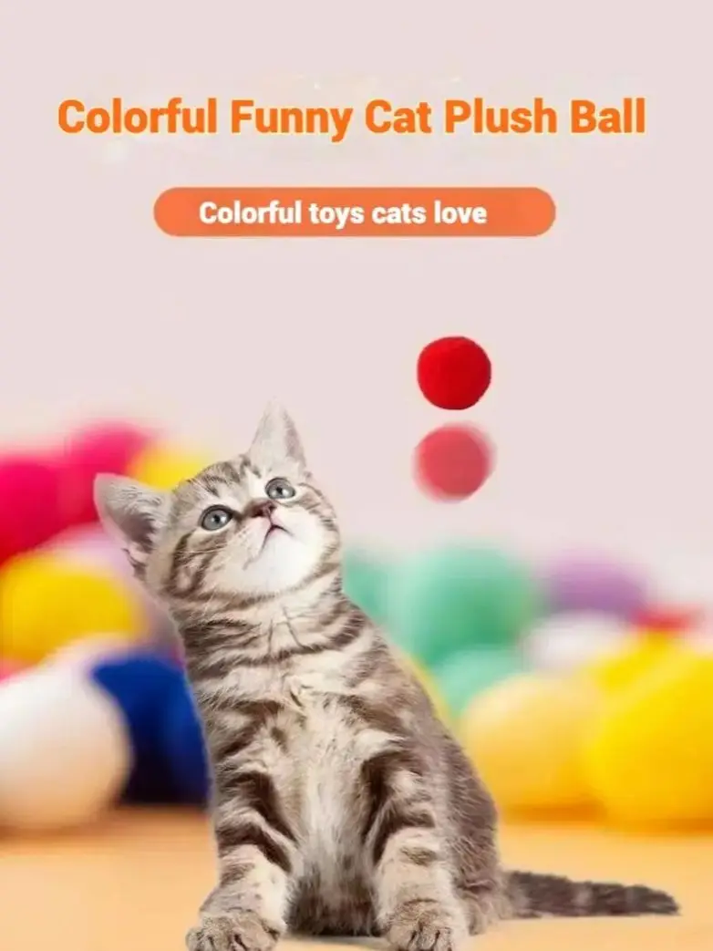 Juguete relajante para gatos, lanzador de bolas de peluche, pistola de juguete, juego interactivo con 20 50 100 bolas para gatos, suministros para mascotas - imagen 4