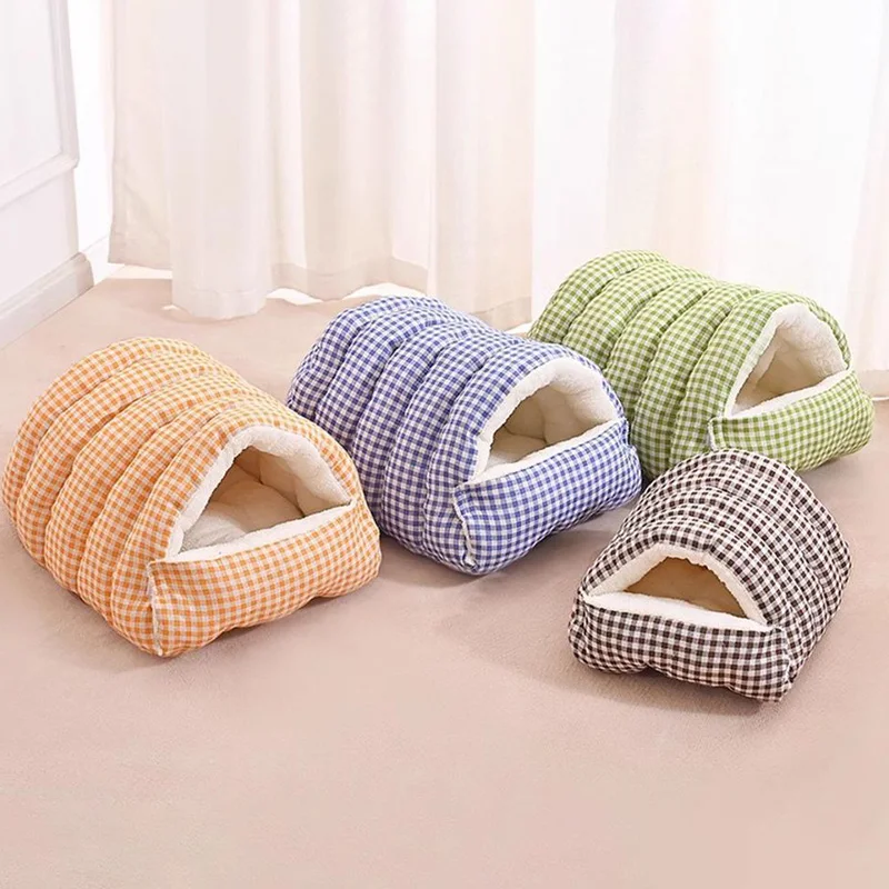 Cama para dormir cálida de invierno para gatos, nido cerrado y acogedor para gatos, cómoda estera para dormir para mascotas, accesorios para gatos y perros pequeños - imagen 2