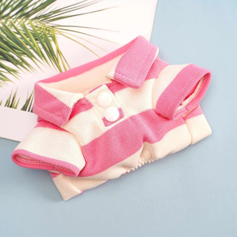 Ropa de perro a rayas para Bulldog Francés, naranja claro, varios tamaños, monos de gato, camiseta Polo suave para cachorro pequeño y mediano, Primavera, 4xl - imagen 3