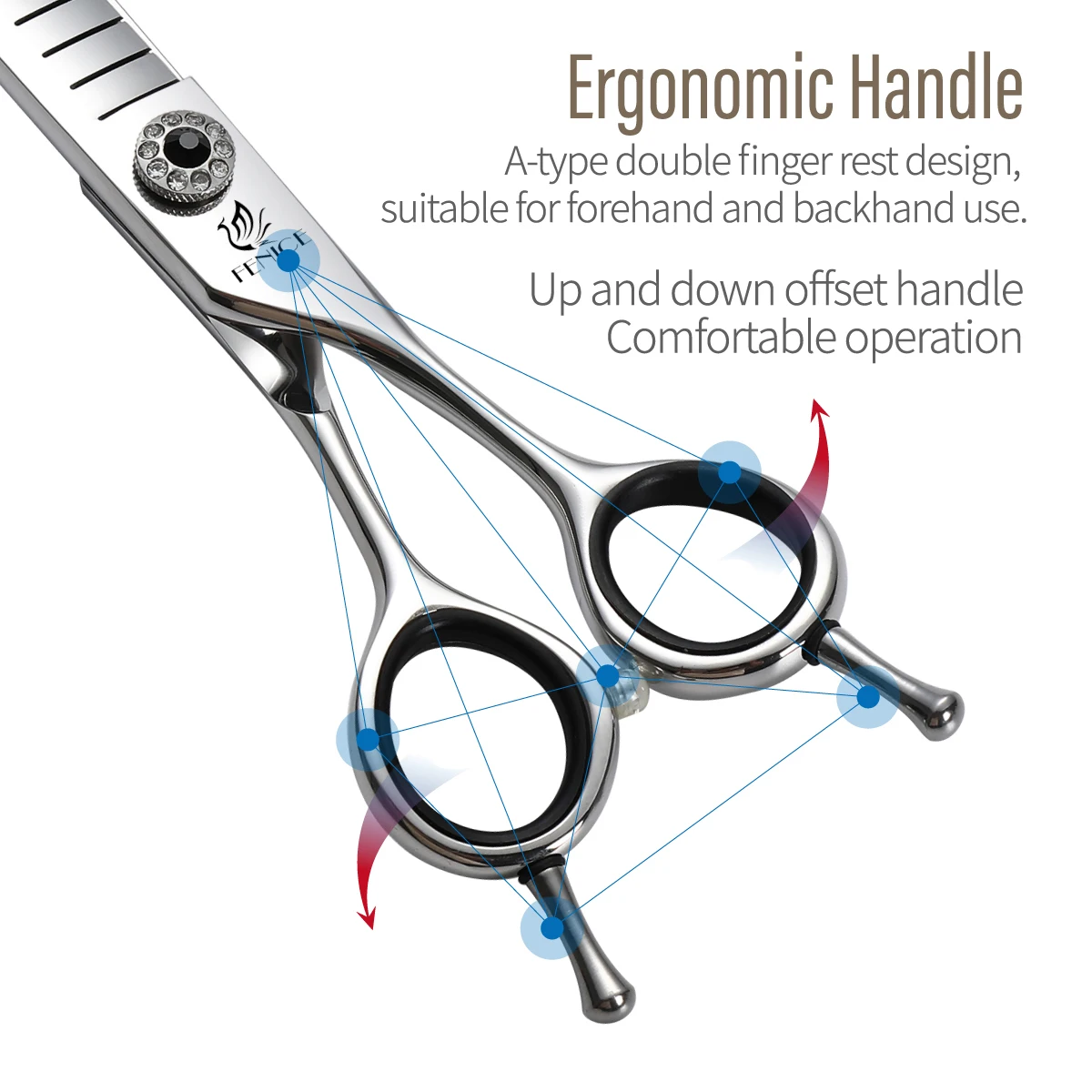 Fenice JP440C 7 pulgadas mascota esponjosa adelgazamiento Chunker tijeras de aseo dientes anchos recto cortaúñas para perros tijeras tasa más delgada 80% - imagen 4